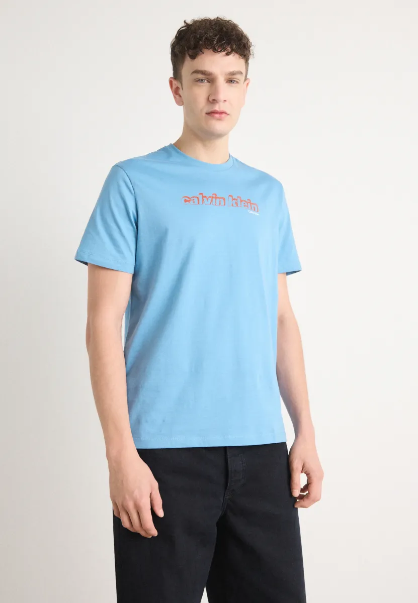 T-Shirt print - blue steam