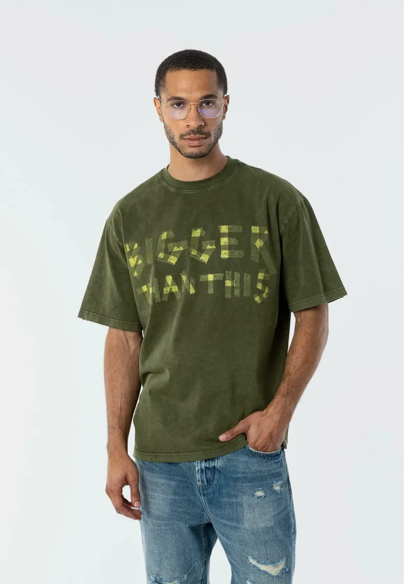 T-Shirt print - dark khaki