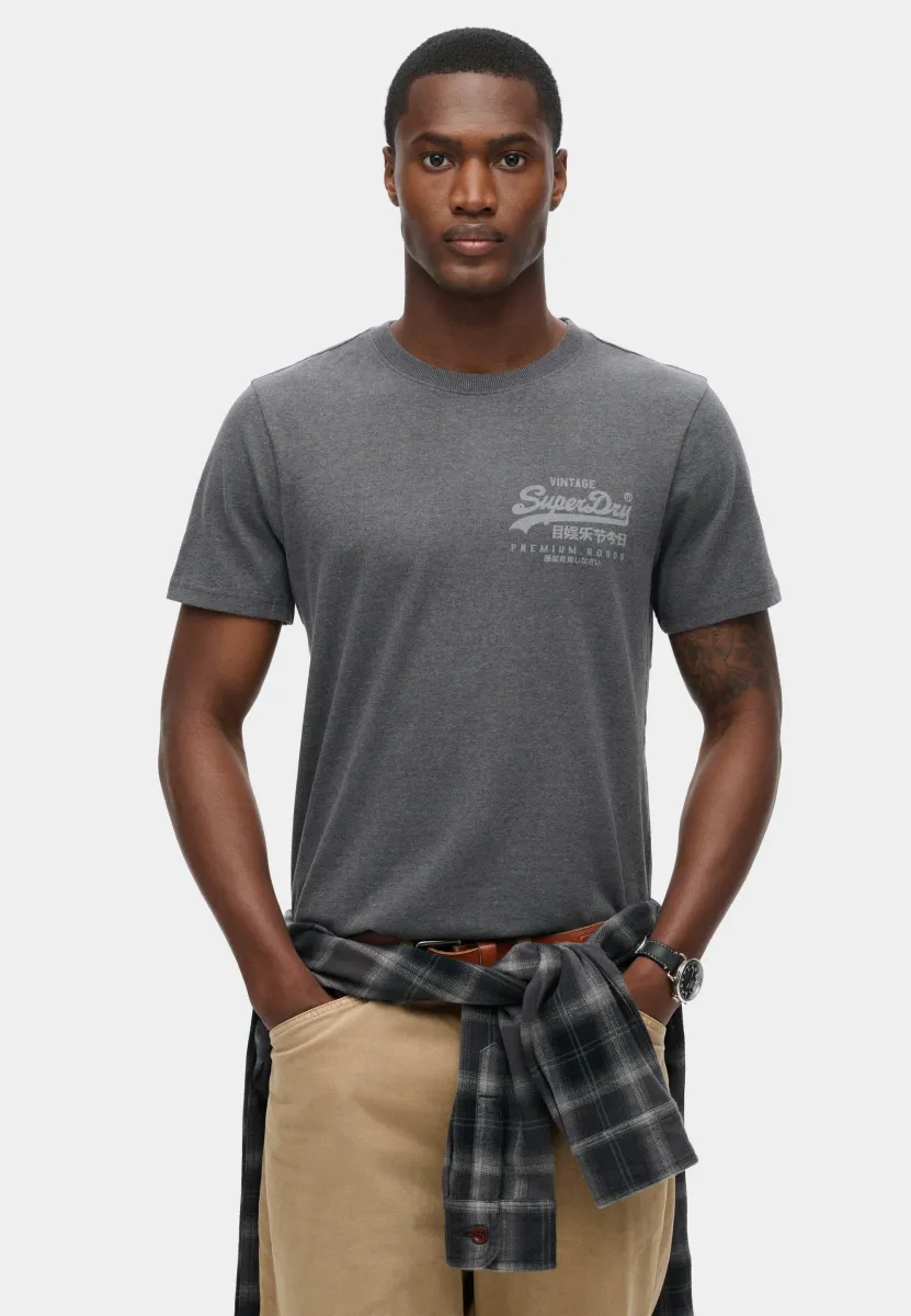 T-Shirt print - granite grey marl