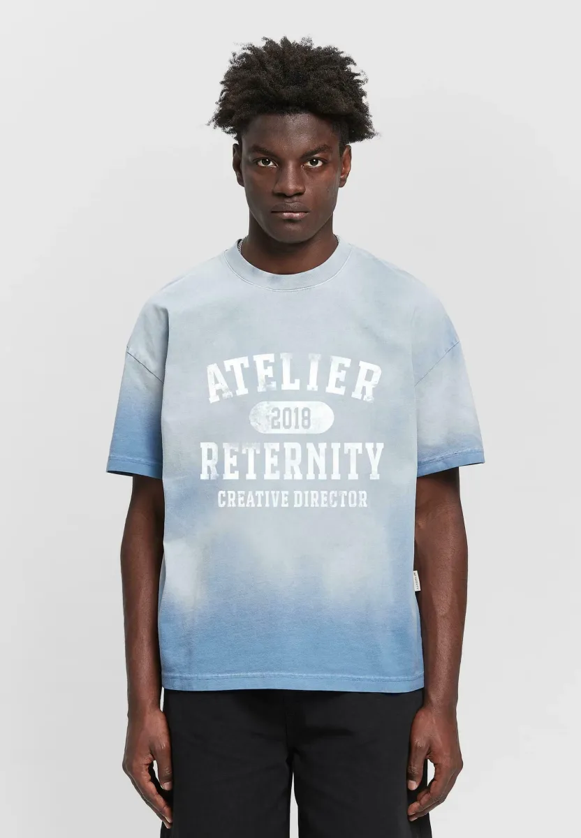 T-Shirt print - heavy bleached blue