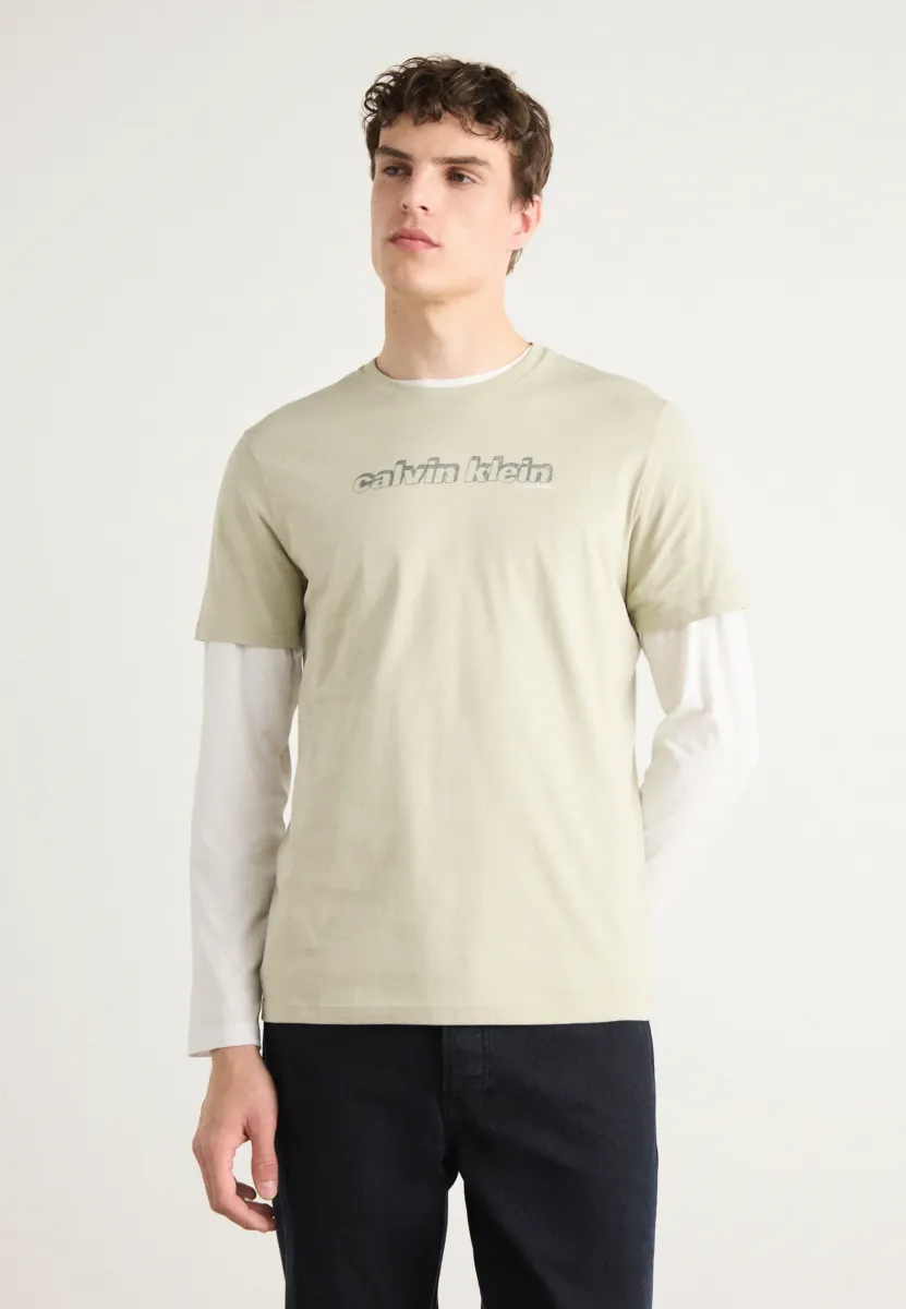 T-Shirt print - moss gray