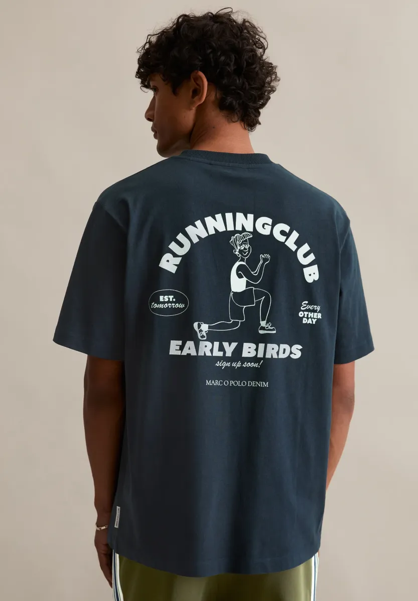 T-Shirt print - navy teal