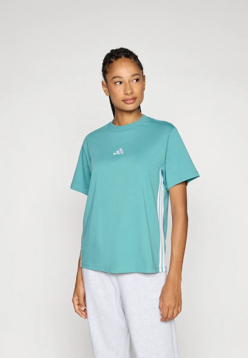 T-Shirt print - powder teal/white