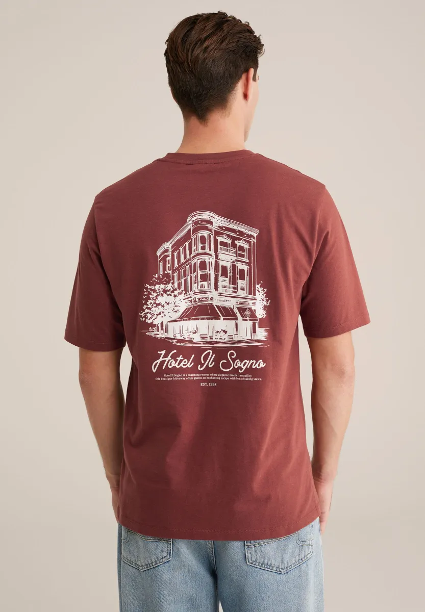 T-Shirt print - rust brown