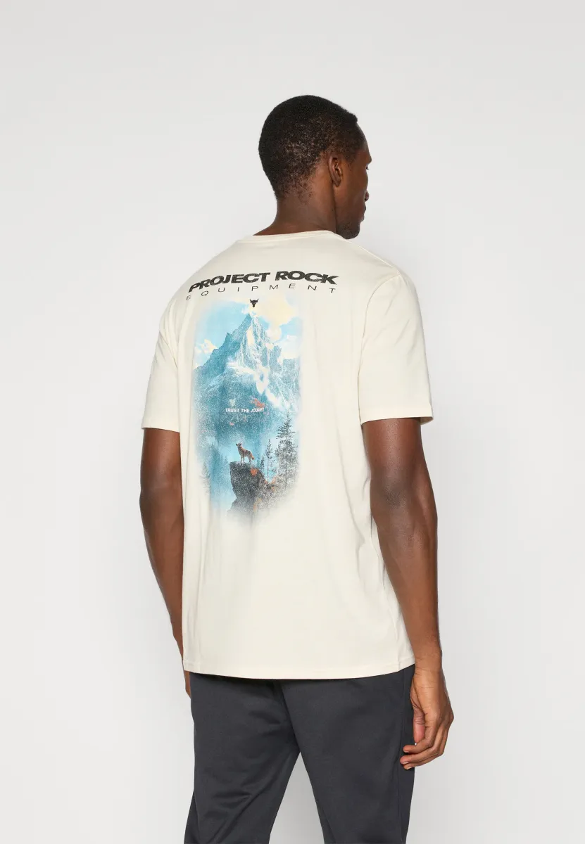 T-Shirt print - stone/black