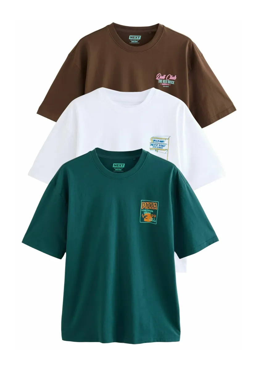 T-Shirt print - white green brown