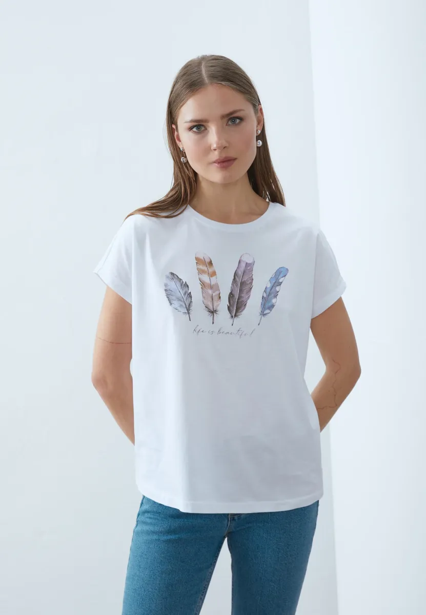T-Shirt print - white