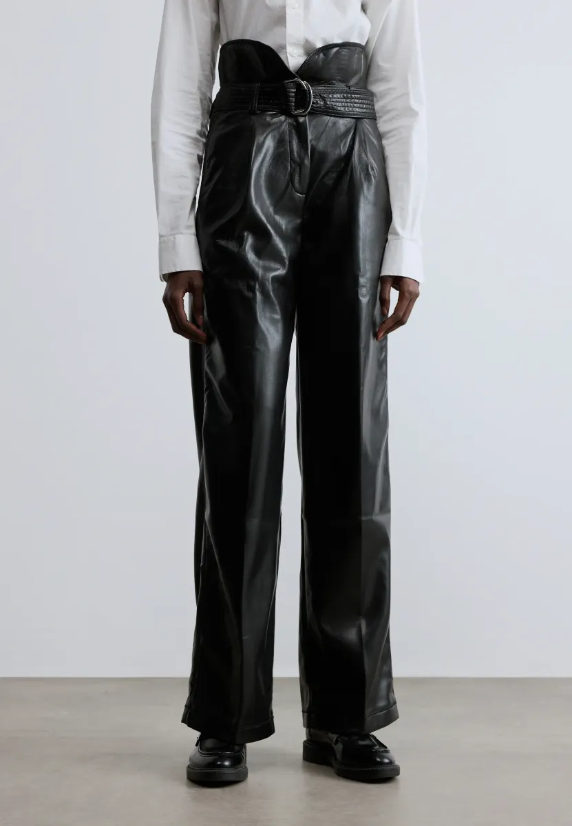 TADELENA - Stoffhose - black