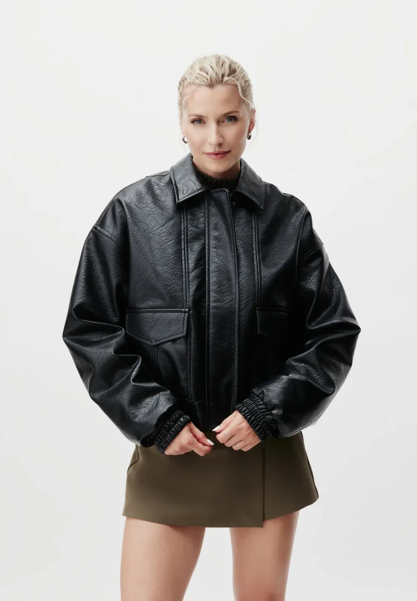 TAIRA - Kunstlederjacke - black