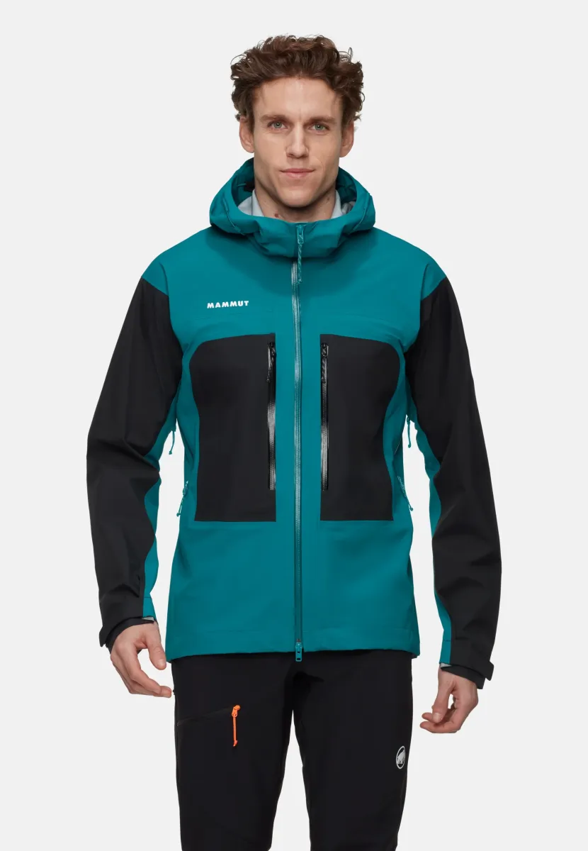 TAISS HS HOODED - Hardshelljacke - deep teal-black