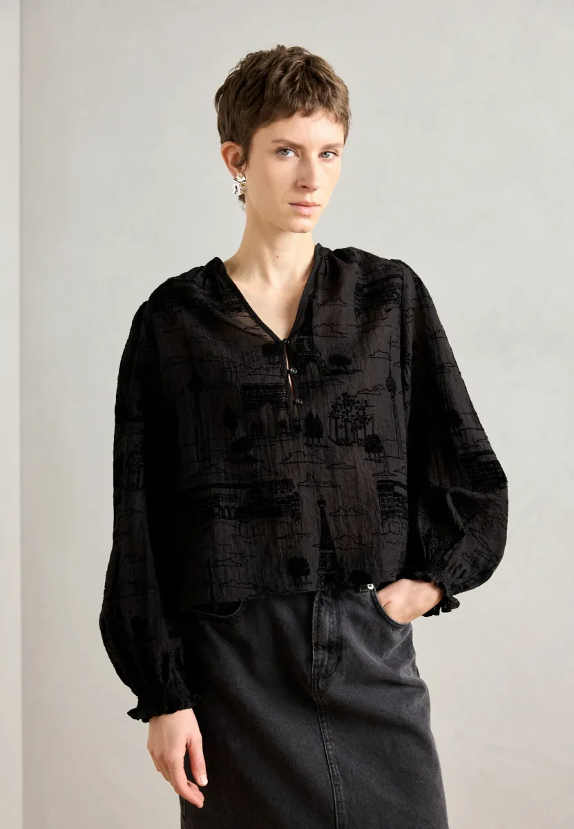 TALE LIGHT BLOUSE - Hemdbluse - black