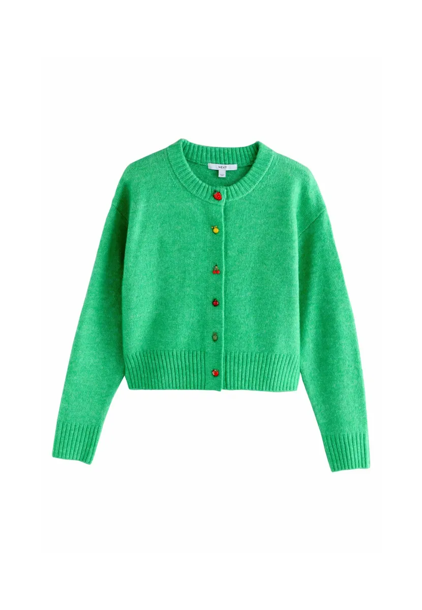 TALL FIT - CREW NECK - Strickjacke - bright green fruit buttons