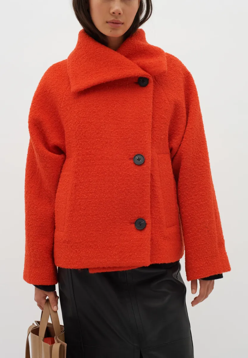 TANAYIW SHORT COAT - Winterjacke - deep orange