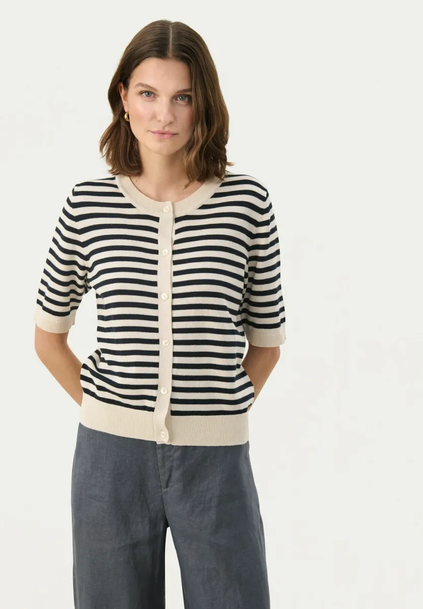 TANIANA - Strickjacke - whitecap gray stripe