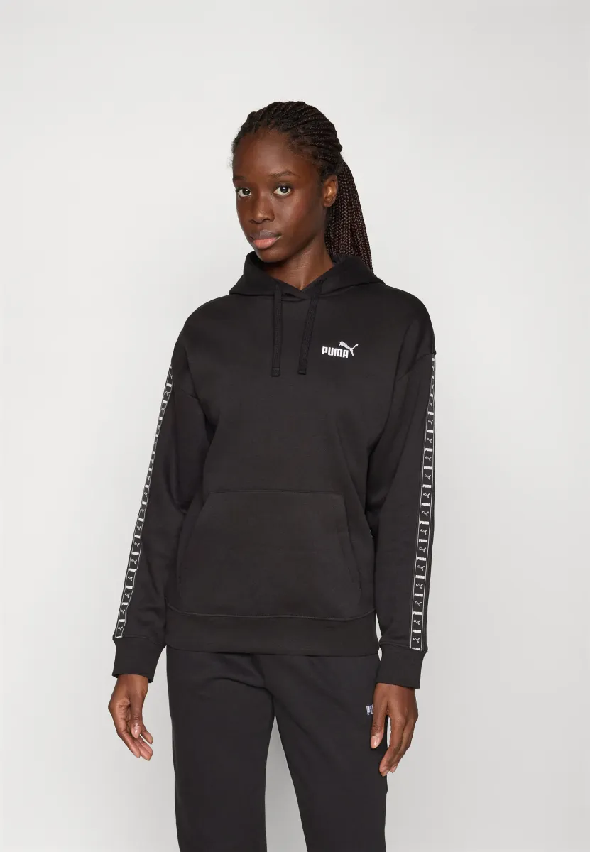 TAPE HOODIE COMFORT - Kapuzenpullover - black