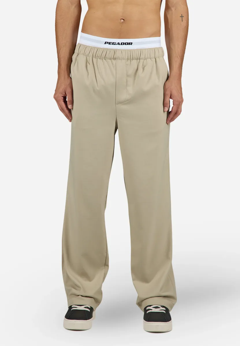 TARO WIDE SMART PANTS - Stoffhose - beige