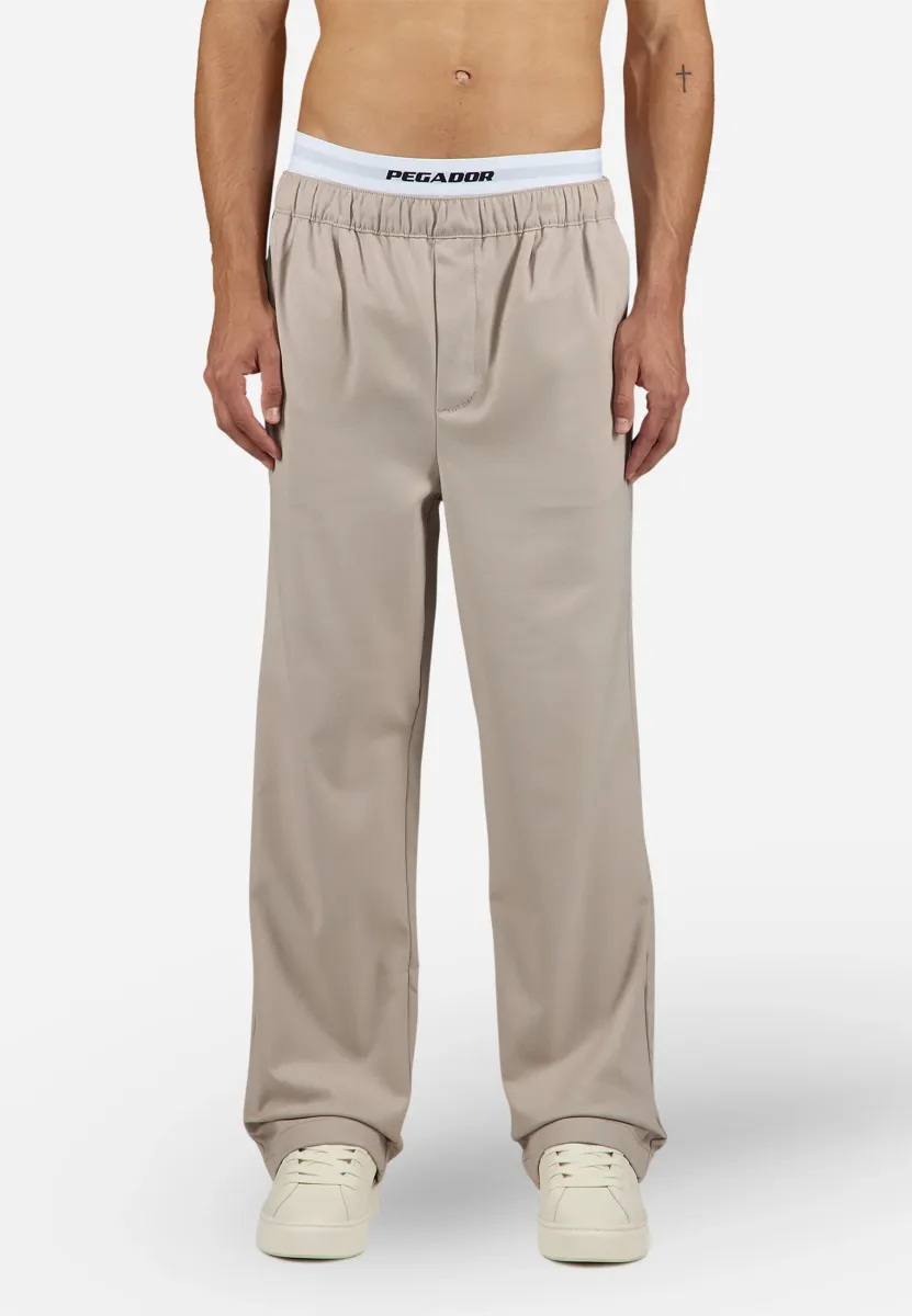 TARO WIDE SMART PANTS - Stoffhose - dark stone