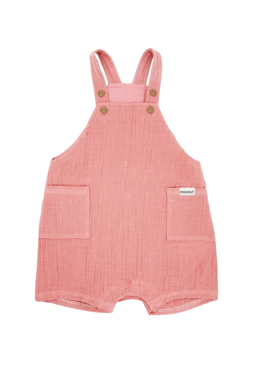 TASCHEN, MUSSELIN, WINDELÖFFNUNG - Latzhose - altrosa