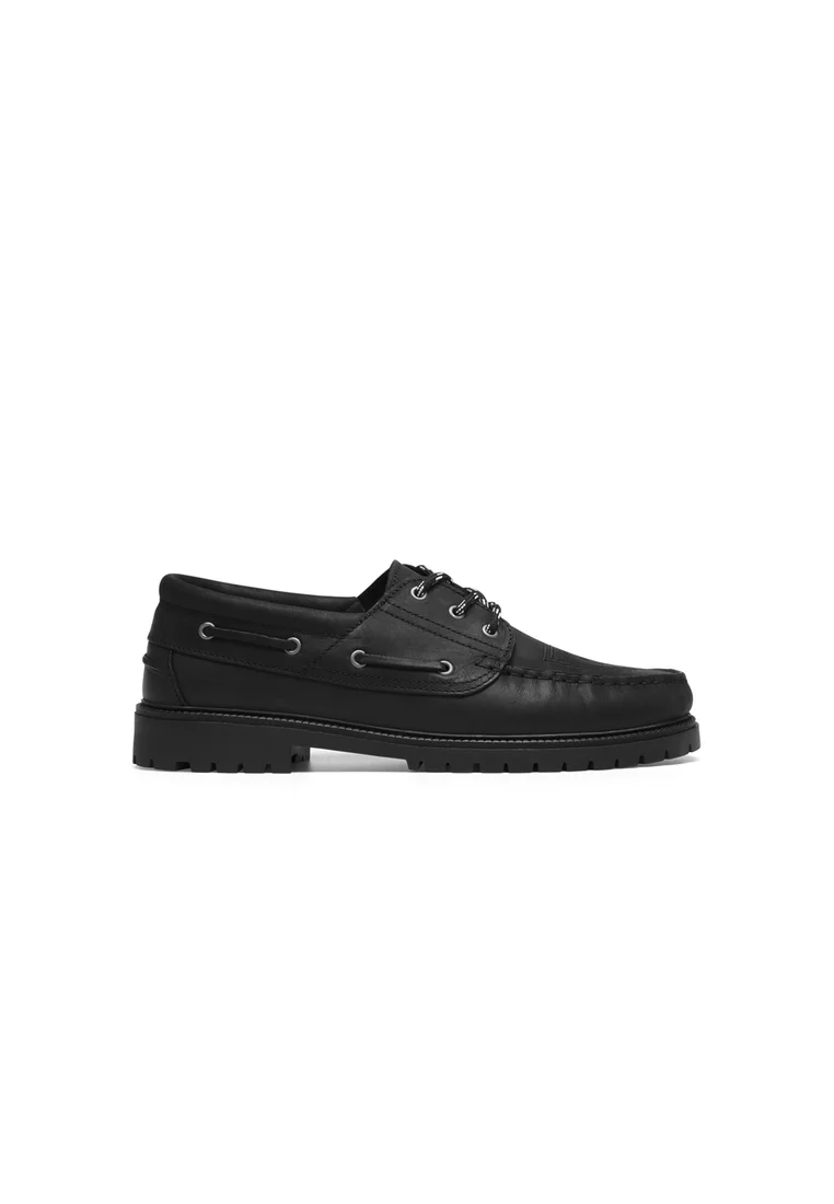 TAYLOR LOGO BOAT SHOE UNISEX - Bootsschuh - black