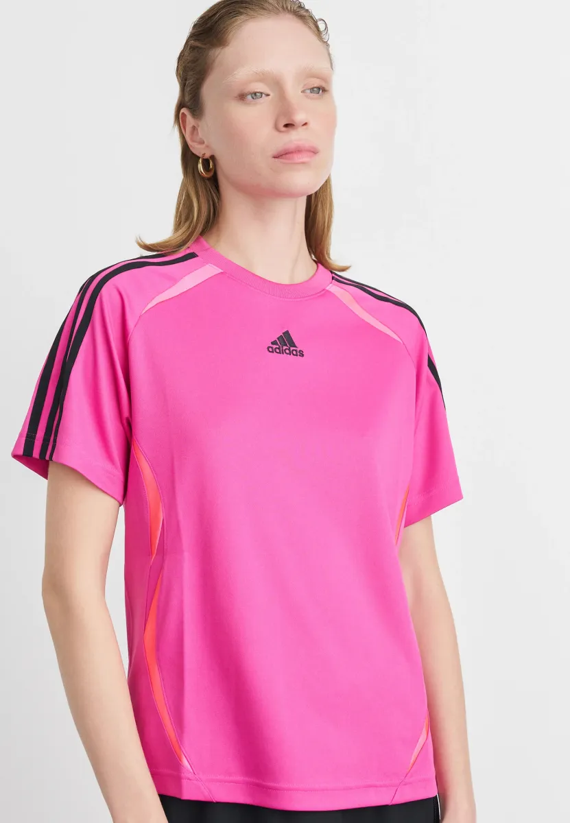 TEAMGEIST TEE - T-Shirt print - semi lucid fuchsia/black