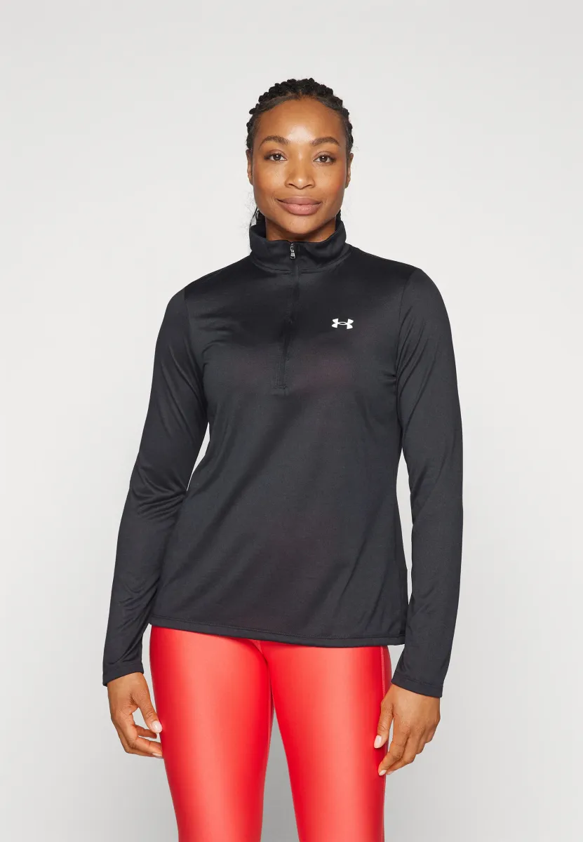 TECH 1/2 ZIP SOLID - Langarmshirt - black/white