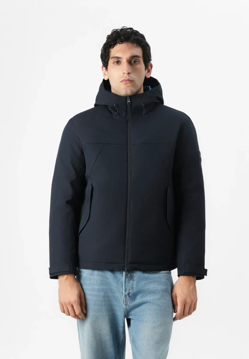 TECH HOODED SHORT PADDED JACKET - Regenjacke / wasserabweisende Jacke - desert sky