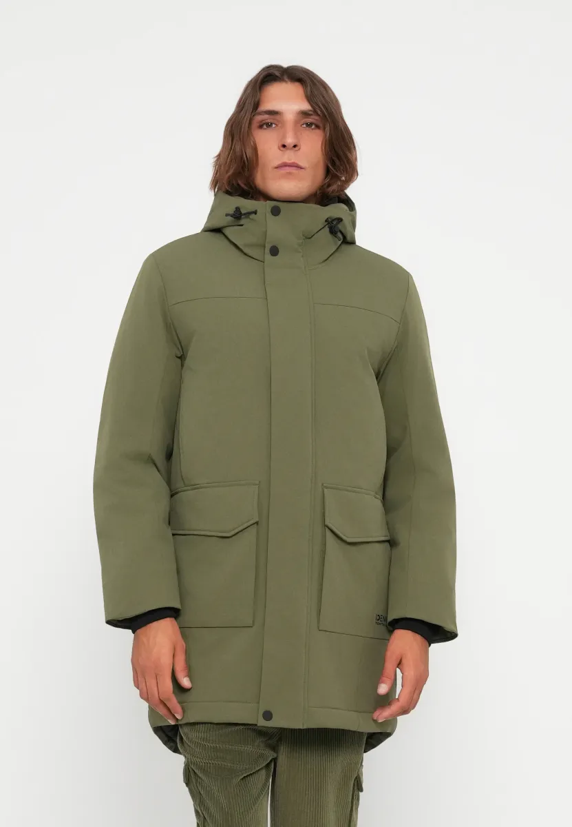 TECH HOODED - Wintermantel - jungle soil green