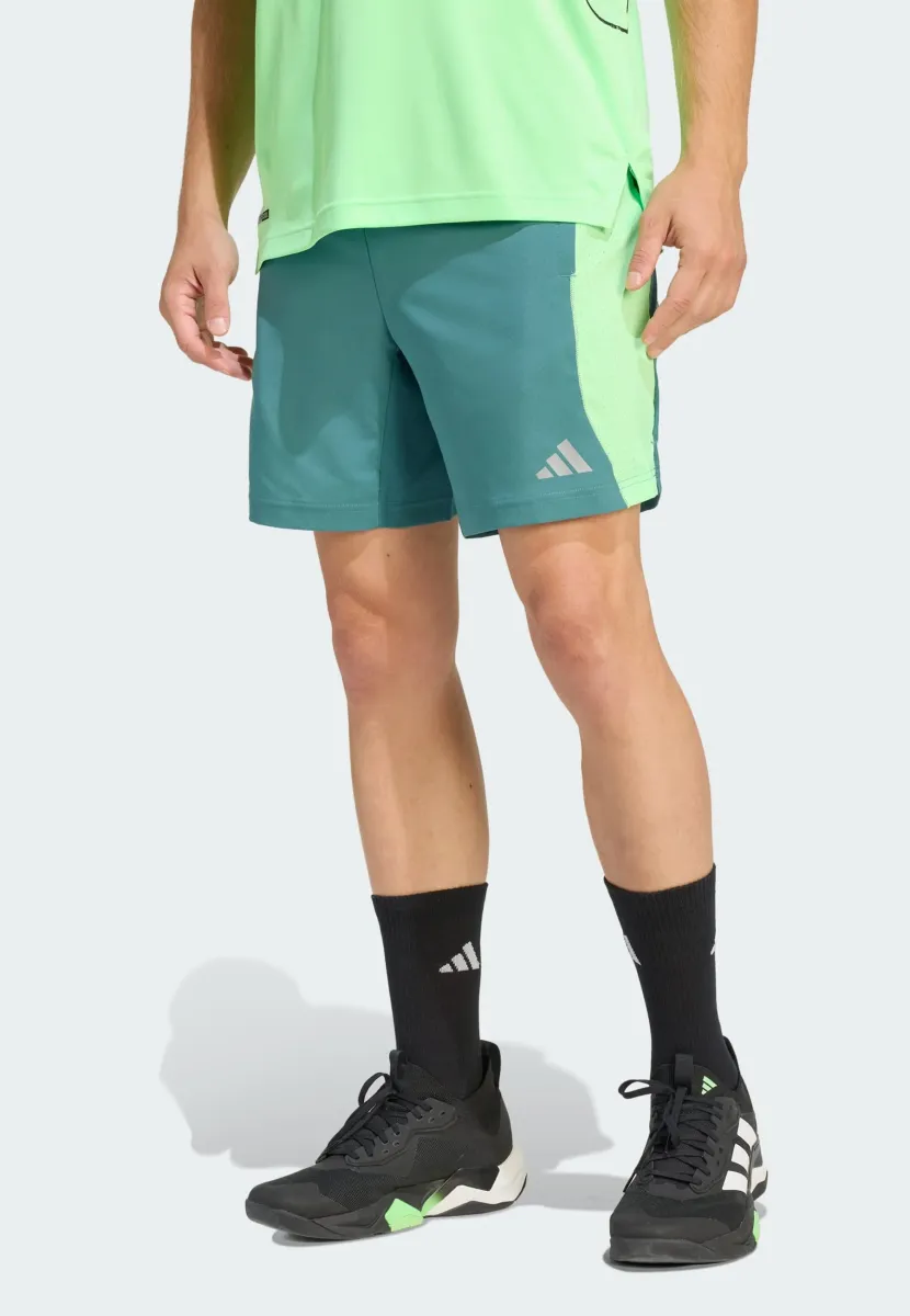 TECH - Kurze Sporthose - preloved teal/lime burst