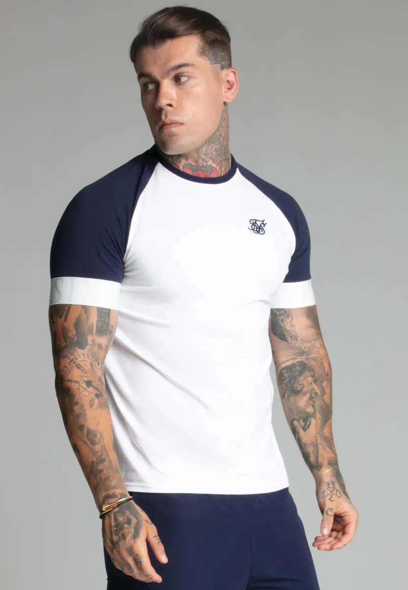 TECH - T-Shirt print - white navy