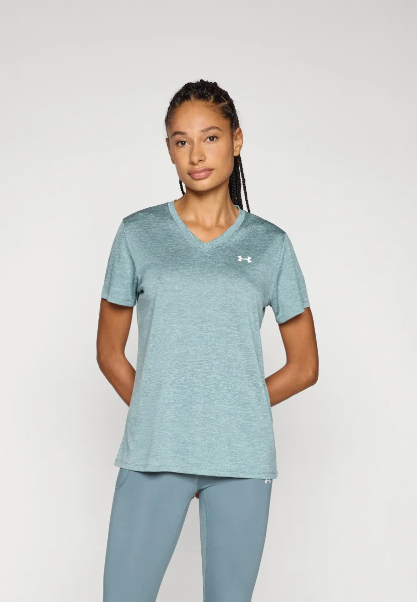 TECH TWIST - Sport T-Shirt - jasper blue/white