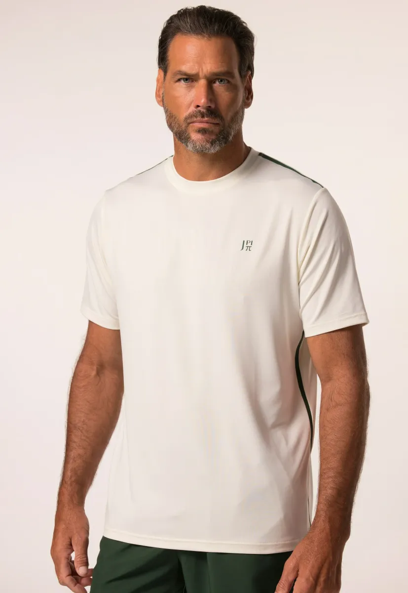 TECHNICAL TENNIS SHORT SLEEVE CONTRASTING STRIPES QUICKDRY - Sport T-Shirt - off-white