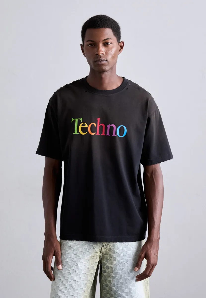 TECHNO - T-Shirt print - black