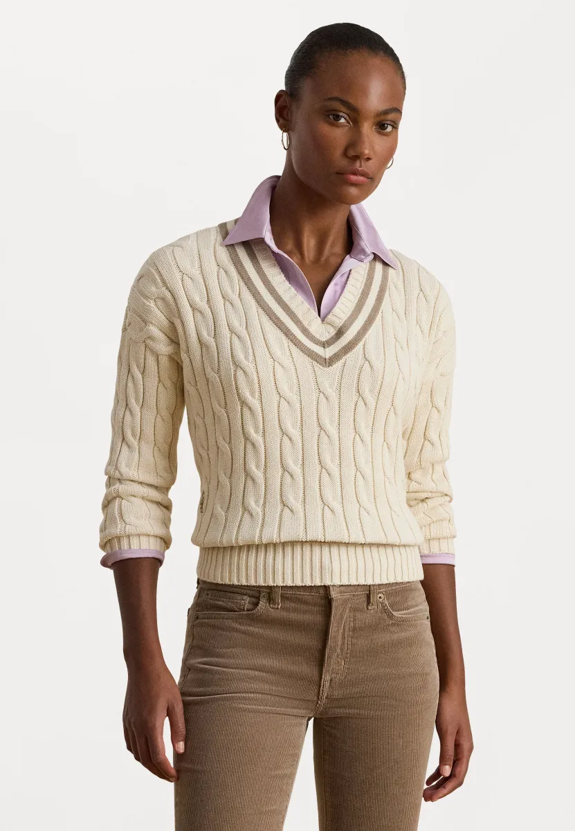 TEDURPH-LONG SLEEVE-PULLOVER - Strickpullover - masc cream/adirondack heather