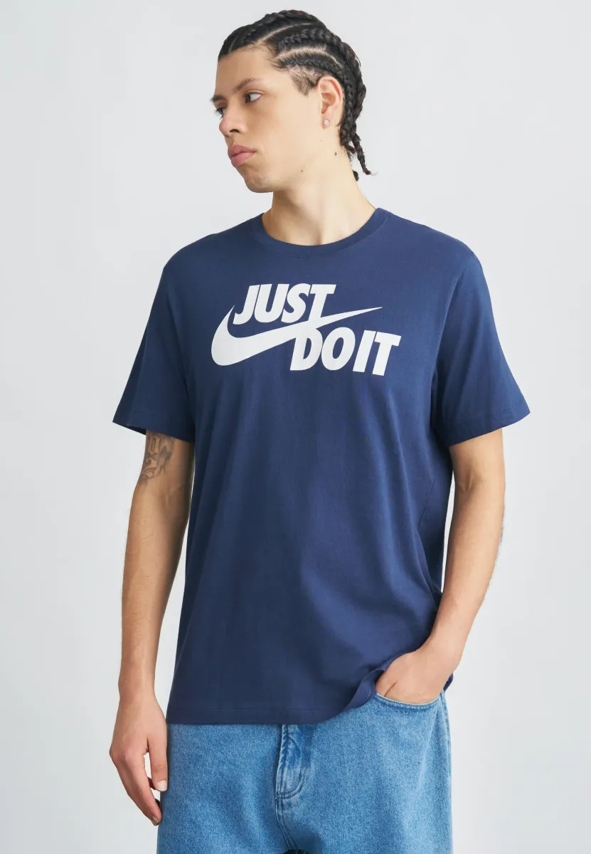 TEE JUST DO IT - T-Shirt print - midnight navy/white