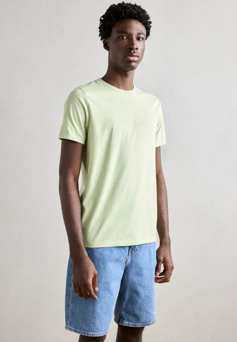 TEE - T-Shirt print - light green melange