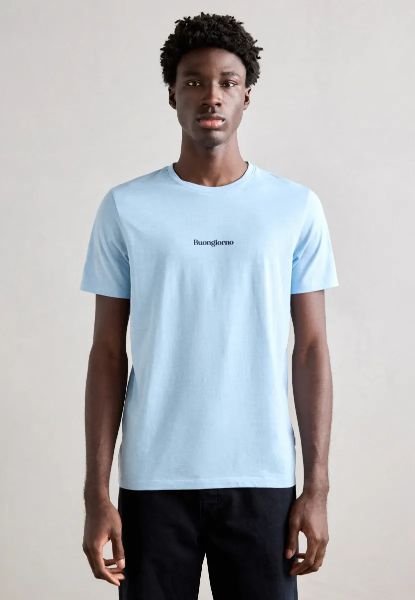 TEE - T-Shirt print - soft blue melange