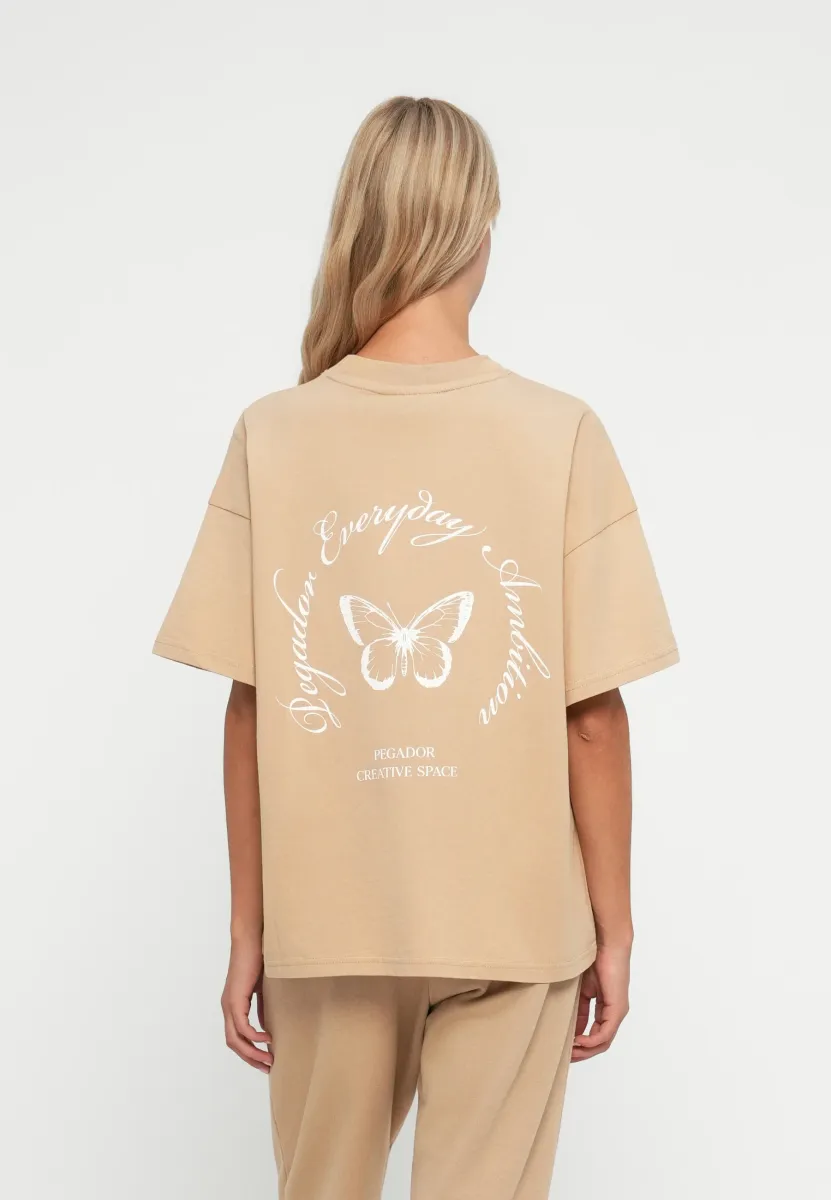 TESSI HEAVY OVERSIZED TEE - T-Shirt print - washed cappuccino