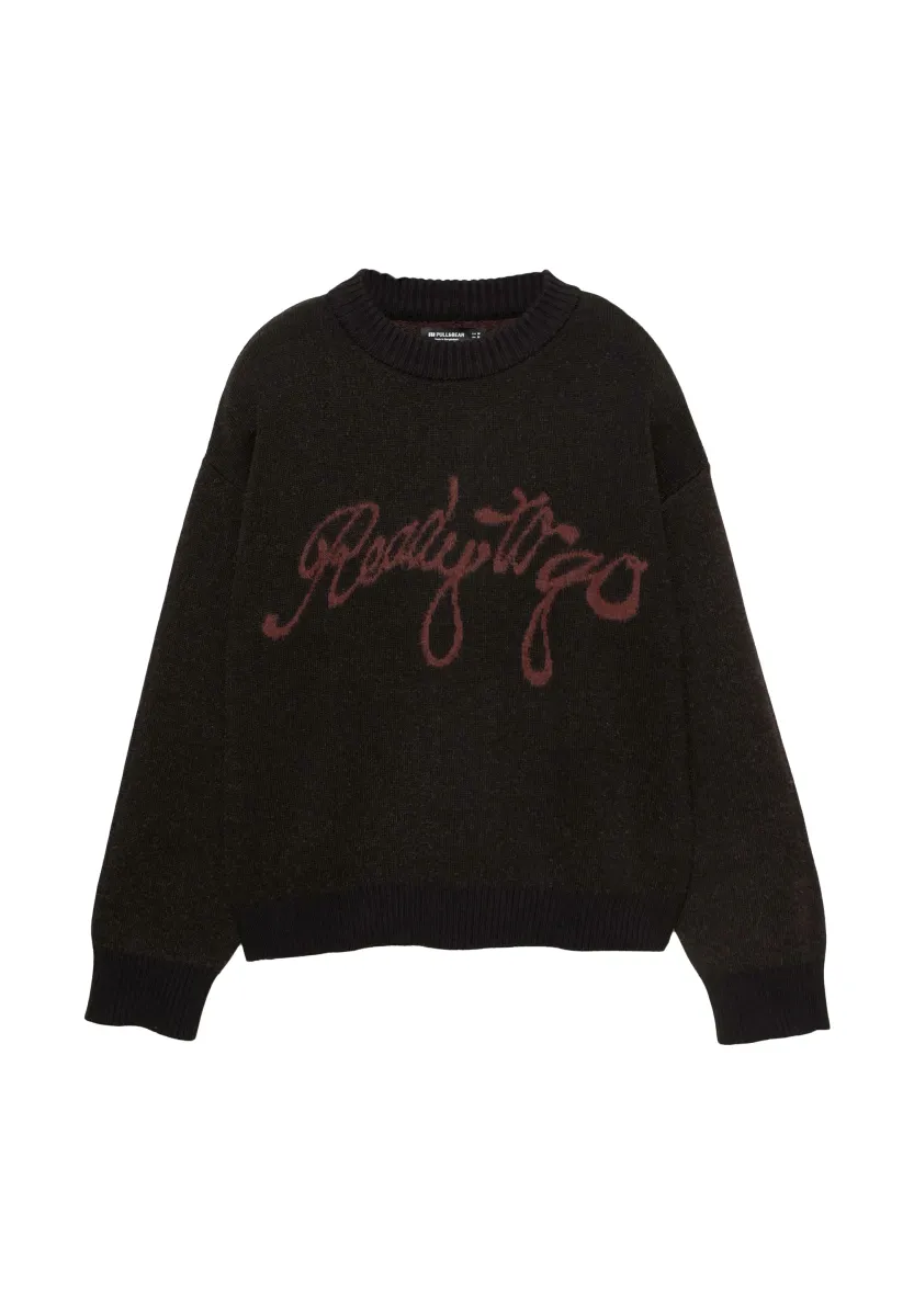 TEXT - Strickpullover - black