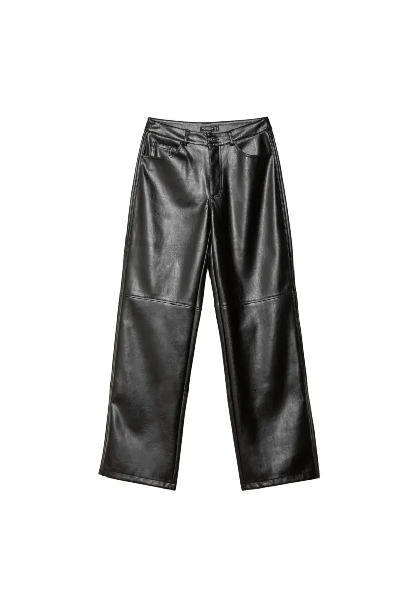 TEXTURED EFFECT   - Stoffhose - black