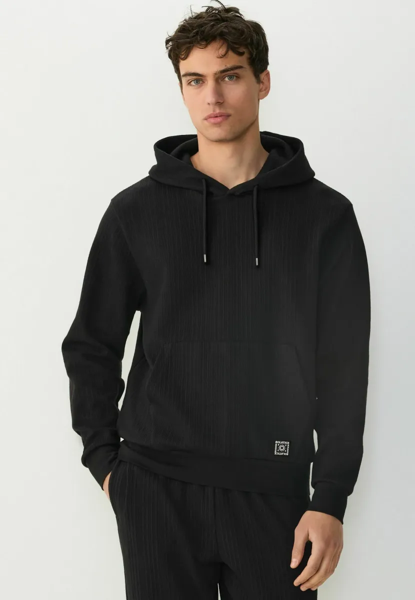 TEXTURED - Kapuzenpullover - black
