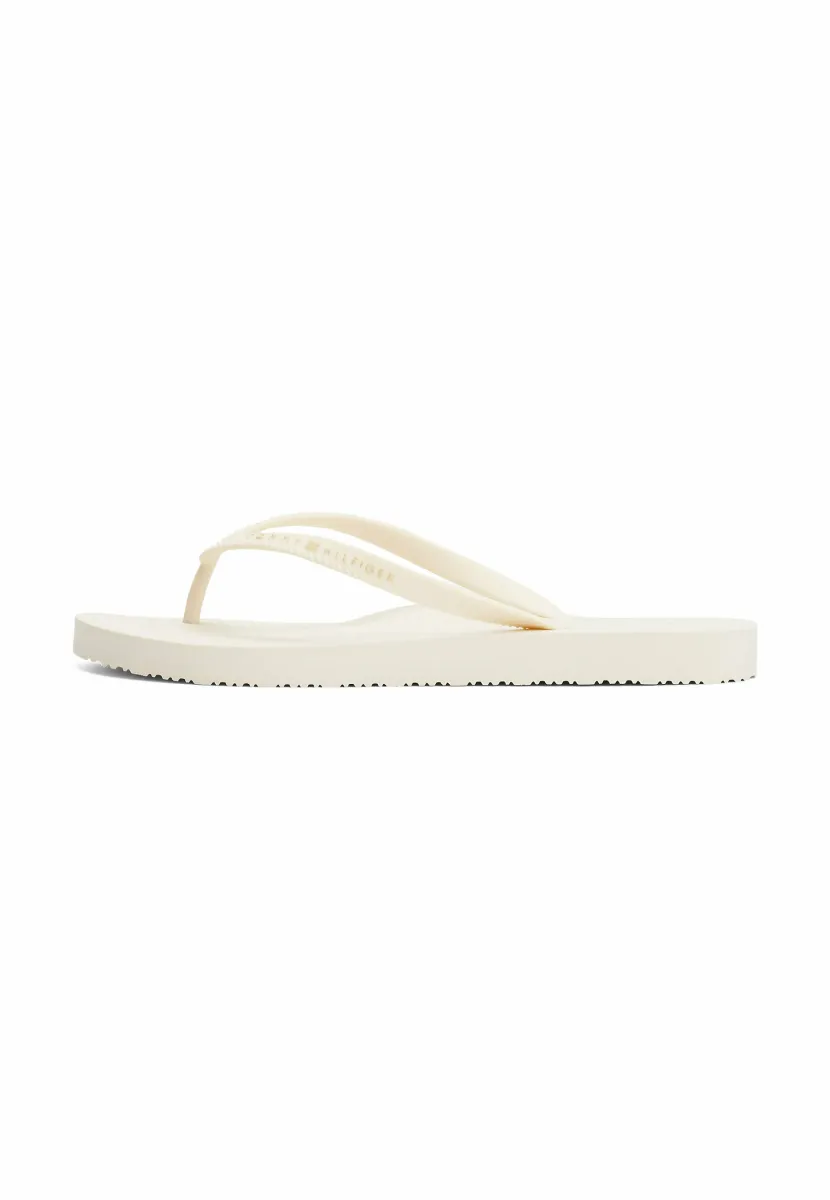 TEXTURED LOGO FLIP-FLOPS - Bade-Zehentrenner - ivory petal