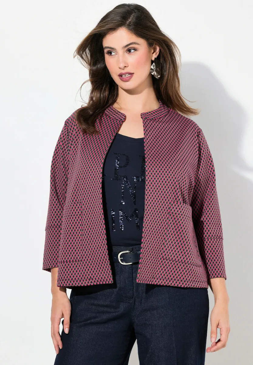 TEXTURED OPEN SHAPE INDOOR - Strickjacke - marine