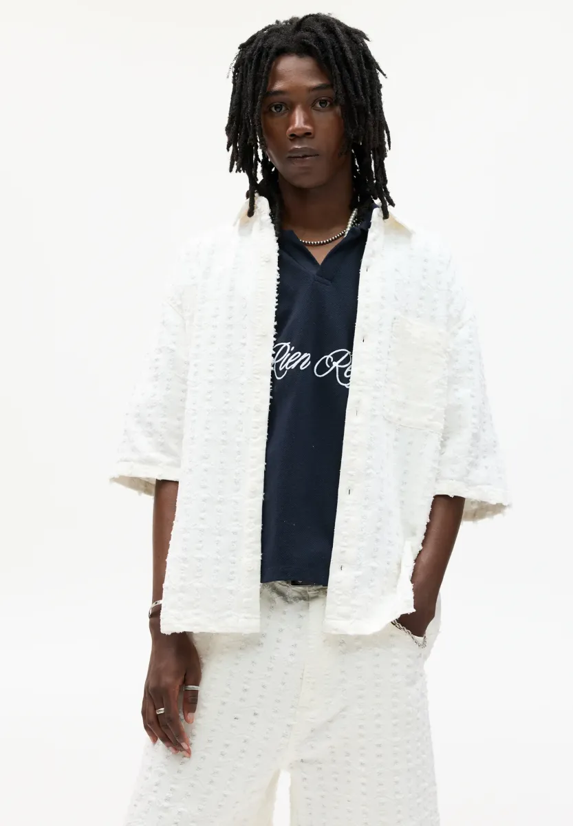 TEXTURED SHORT SLEEVE - Hemd - white
