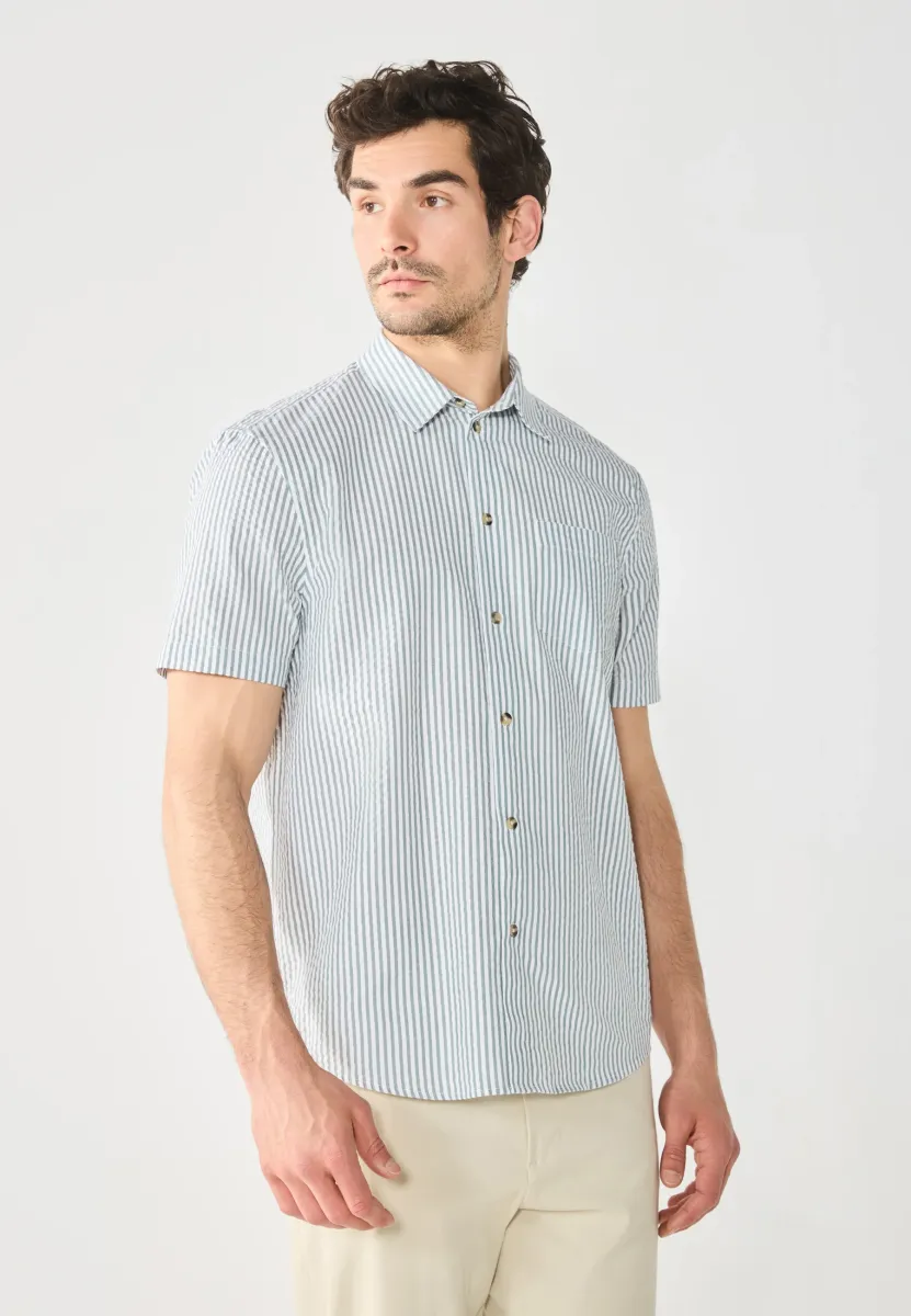 TEXTURED STRIPE - Hemd - green/white