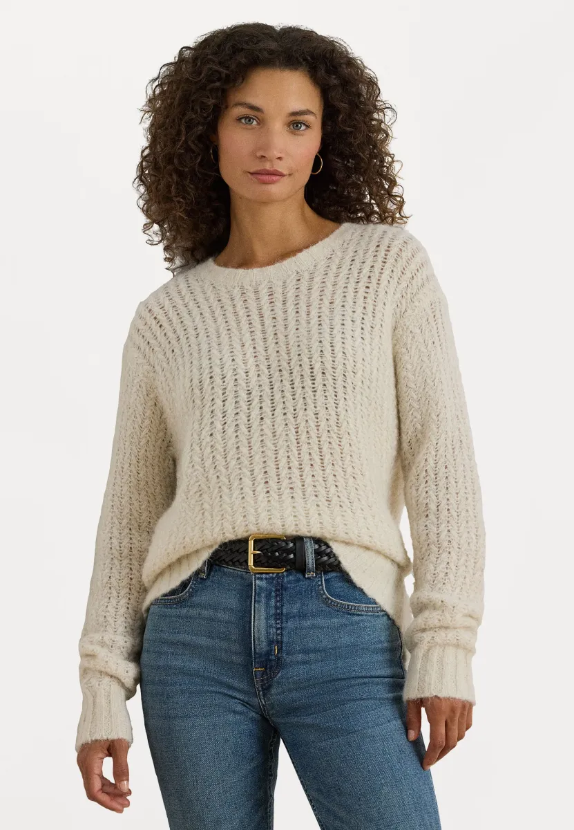 Textured Wool-Blend OversizeTK! Sweater - Strickpullover - mascarpone cream