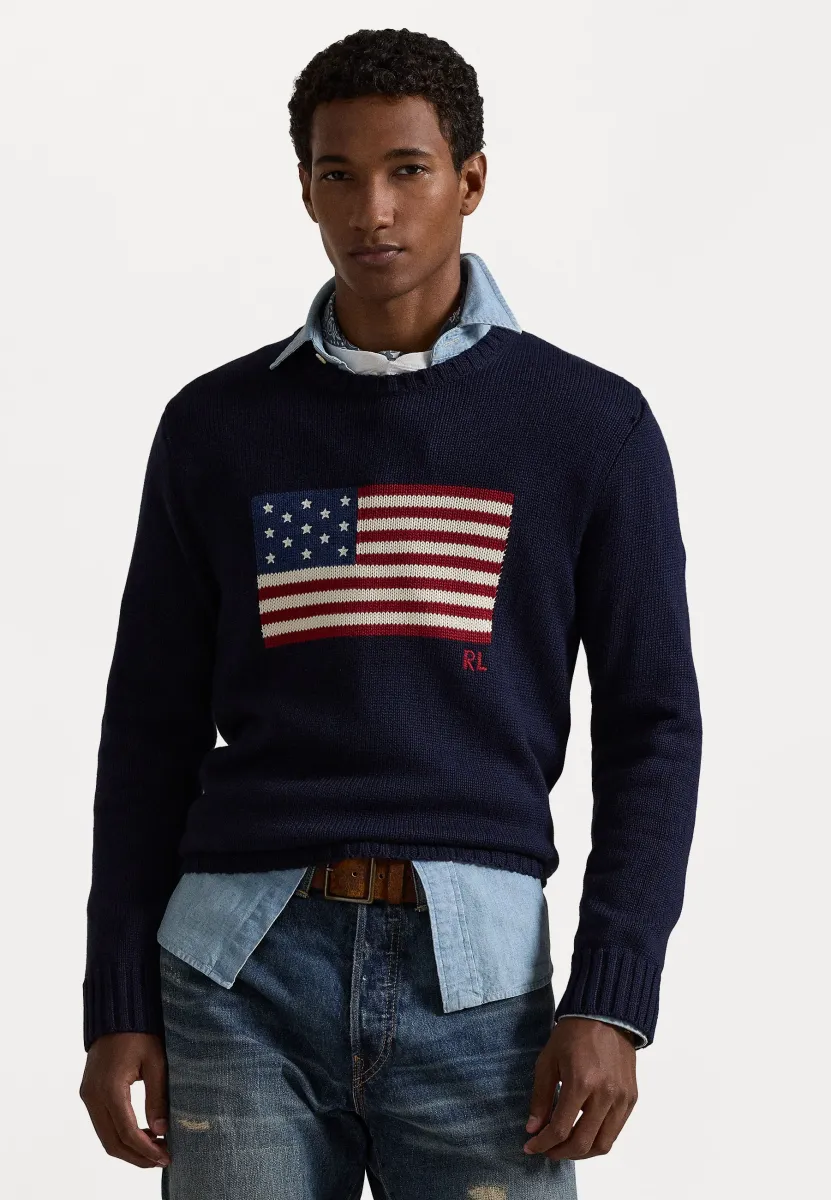 THE ICONIC FLAG JUMPER - Strickpullover - hunter navy