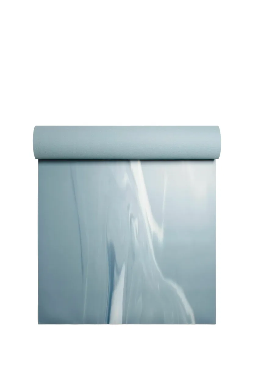 THE MAT 5MM - Yogamatte - chambray washed denim starch blue white chambray