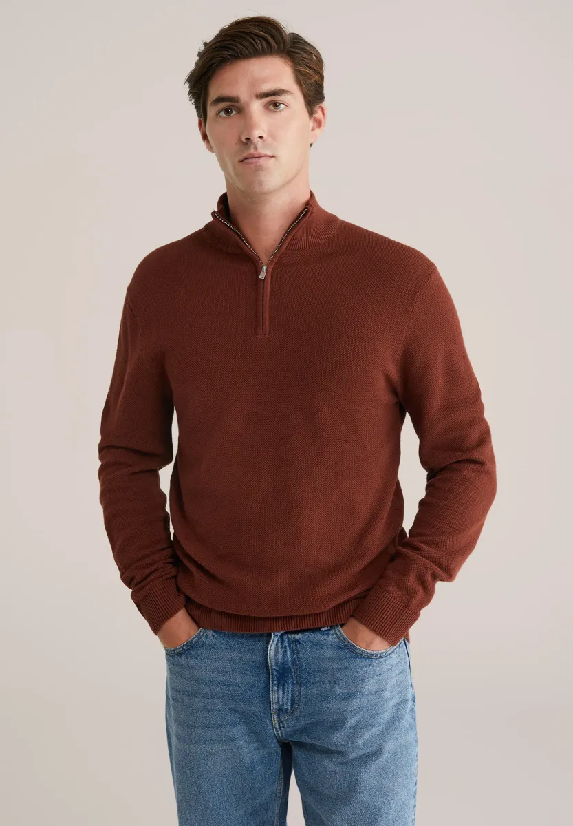 THE PIQUE - Strickpullover - rust brown