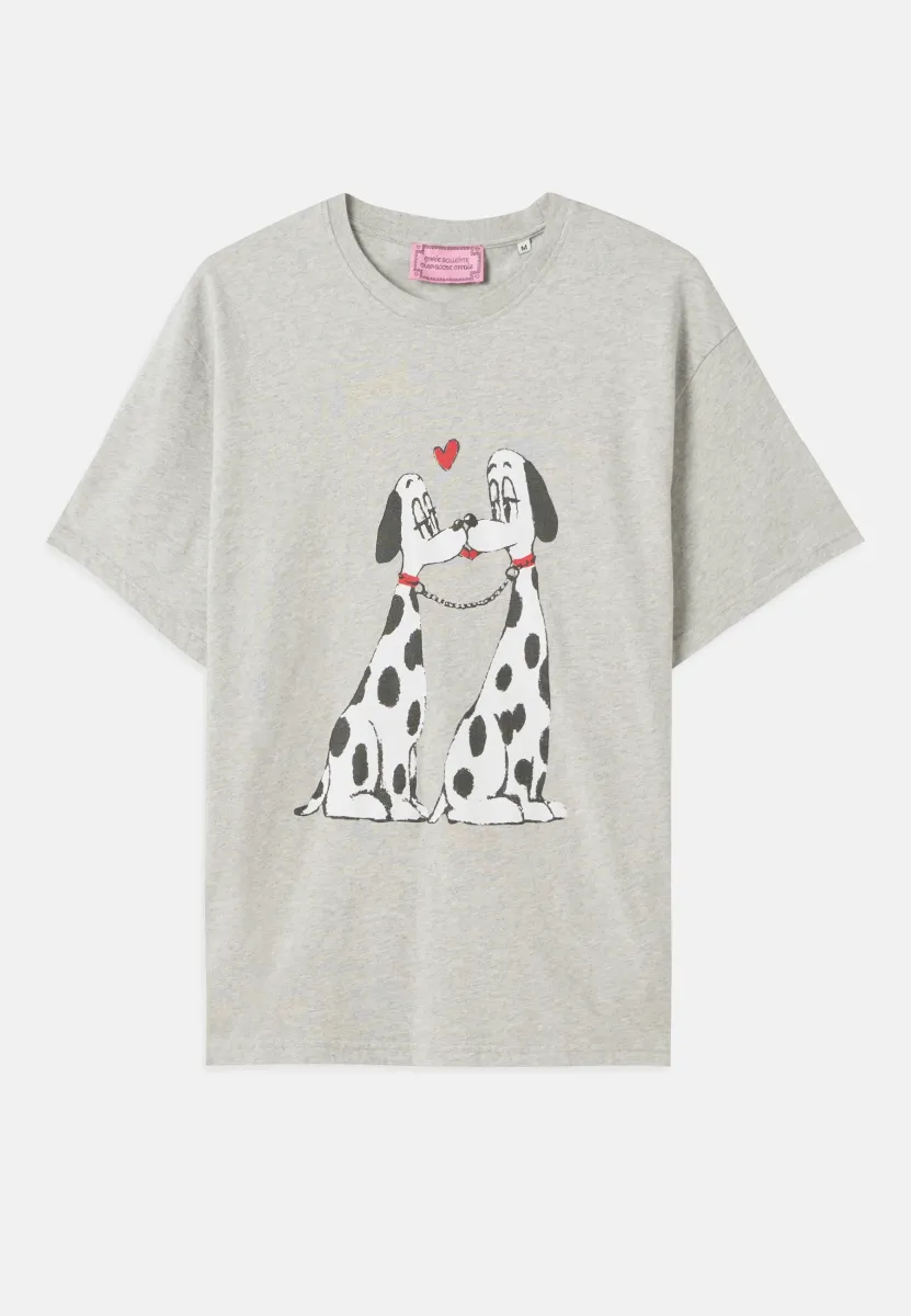 THE POOCH SMOOCH - T-Shirt print - melange grey