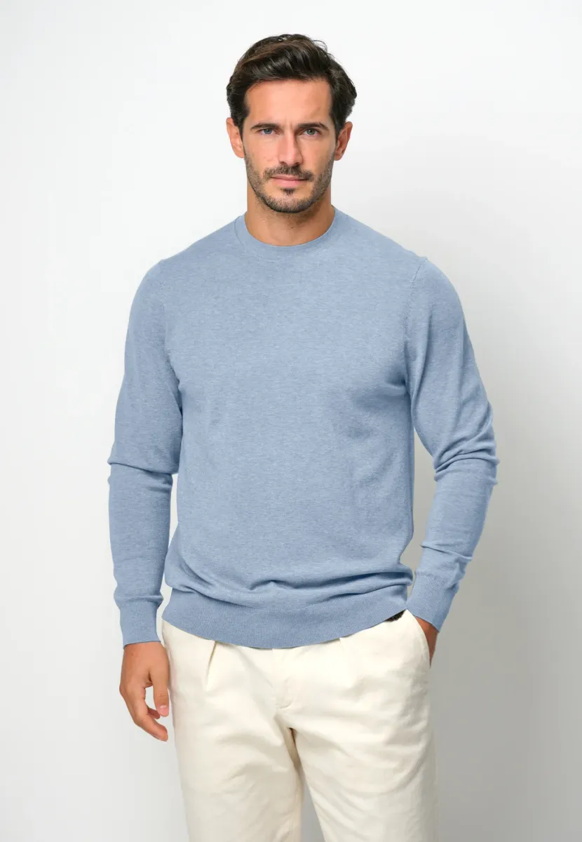 THE STRUCTURE BASIC CREW - Strickpullover - light blue